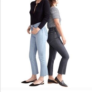 Everlane The Kick Crop High Rise Light Wash Jeans